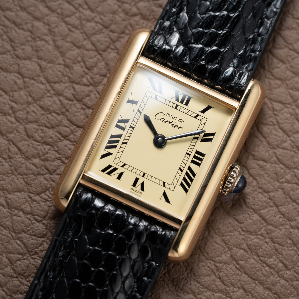 Cartier Tank Vermeil Roman Lemon Dial PM