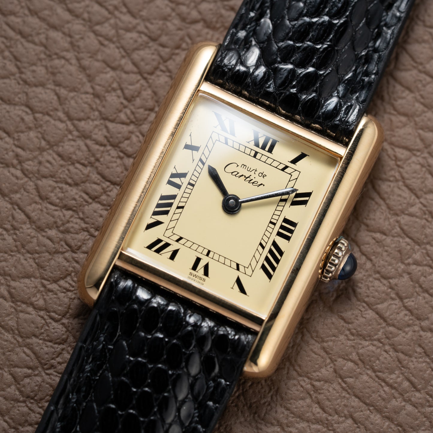 Cartier Tank Vermeil Roman Lemon Dial PM