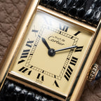 Cartier Tank Vermeil Roman Lemon Dial PM