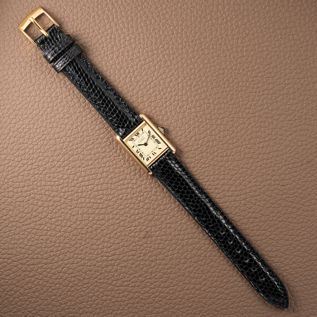 Cartier Tank Vermeil Roman Lemon Dial PM