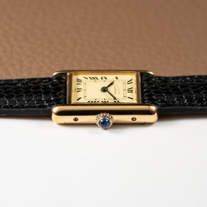 Cartier Tank Vermeil Roman Lemon Dial PM