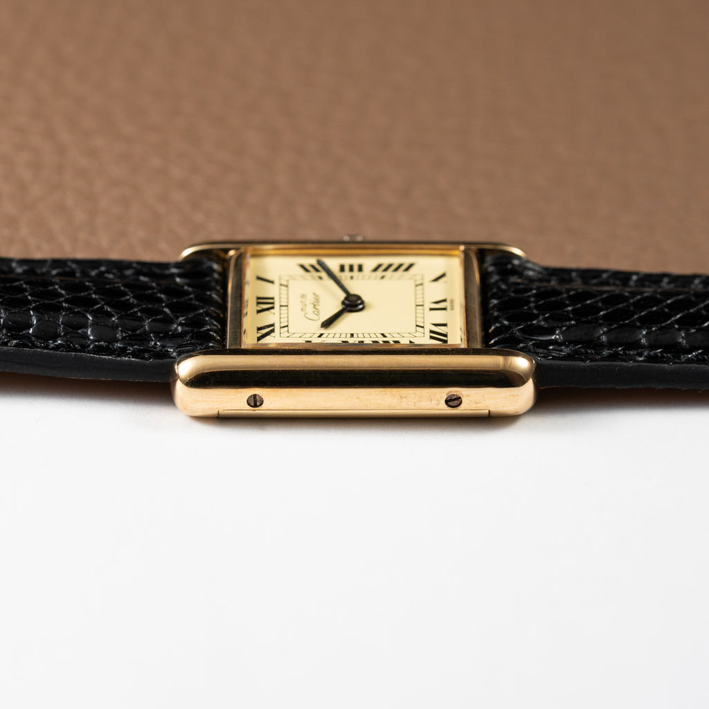 Cartier Tank Vermeil Roman Lemon Dial PM