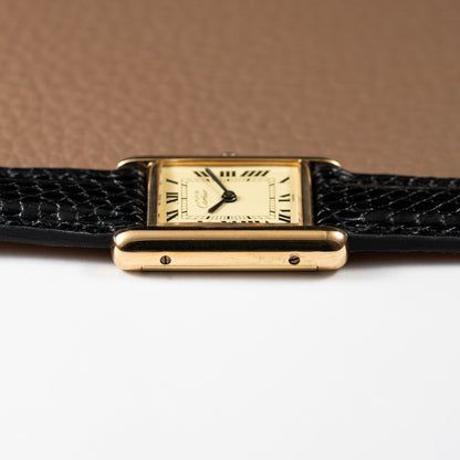 Cartier Tank Vermeil Roman Lemon Dial PM