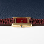 Cartier Must de Tank Vermeil Burgundy Red Dial Reference 5057001