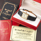 Cartier Tank Must de Vermeil Lemon Roman Dial PM Full Set from 1980
