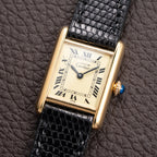 Cartier Tank Must de Vermeil Lemon Roman Dial PM Full Set from 1980