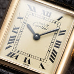Cartier Tank Must de Vermeil Lemon Roman Dial PM Full Set from 1980