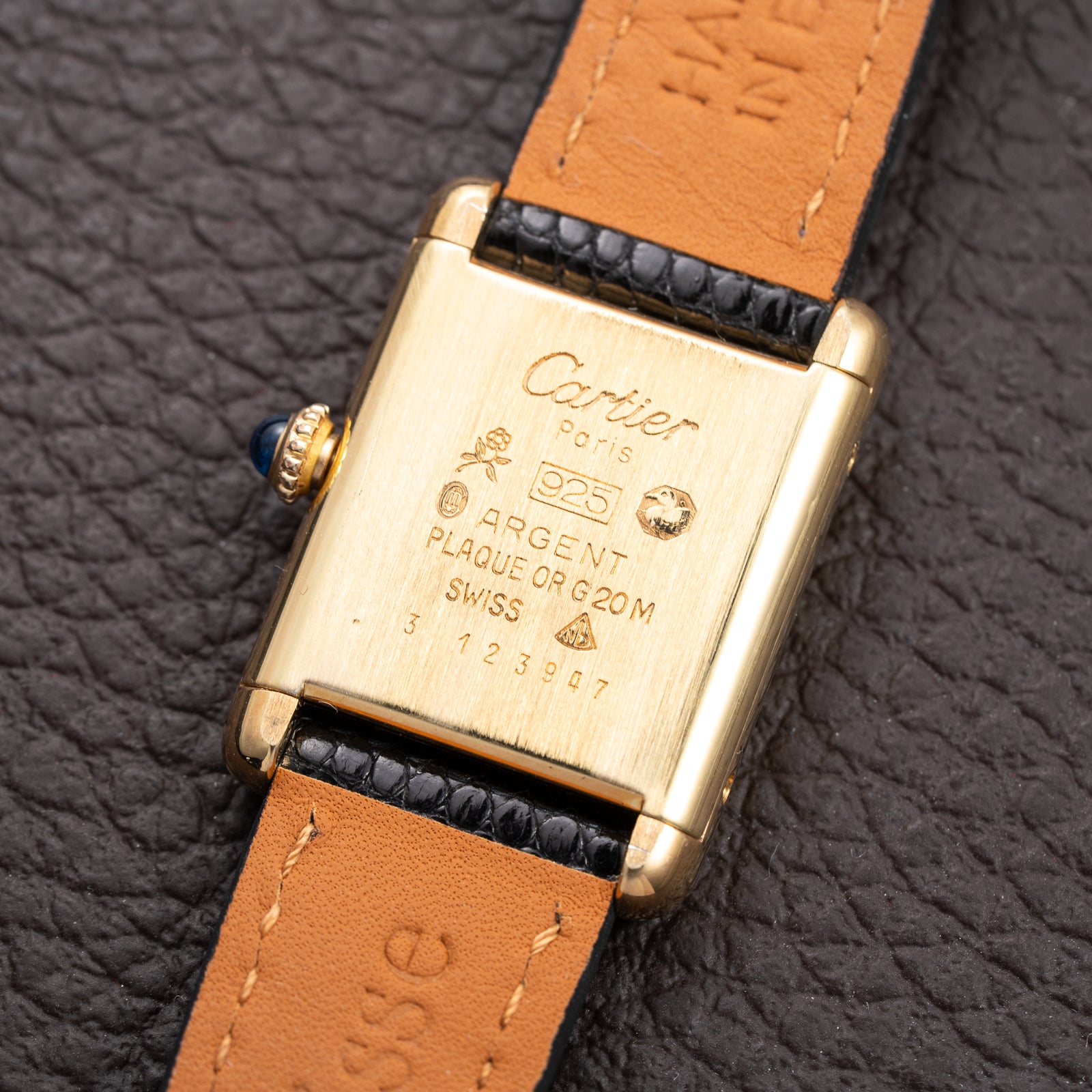 Cartier Tank Must de Vermeil Lemon Roman Dial PM Full Set from 1980