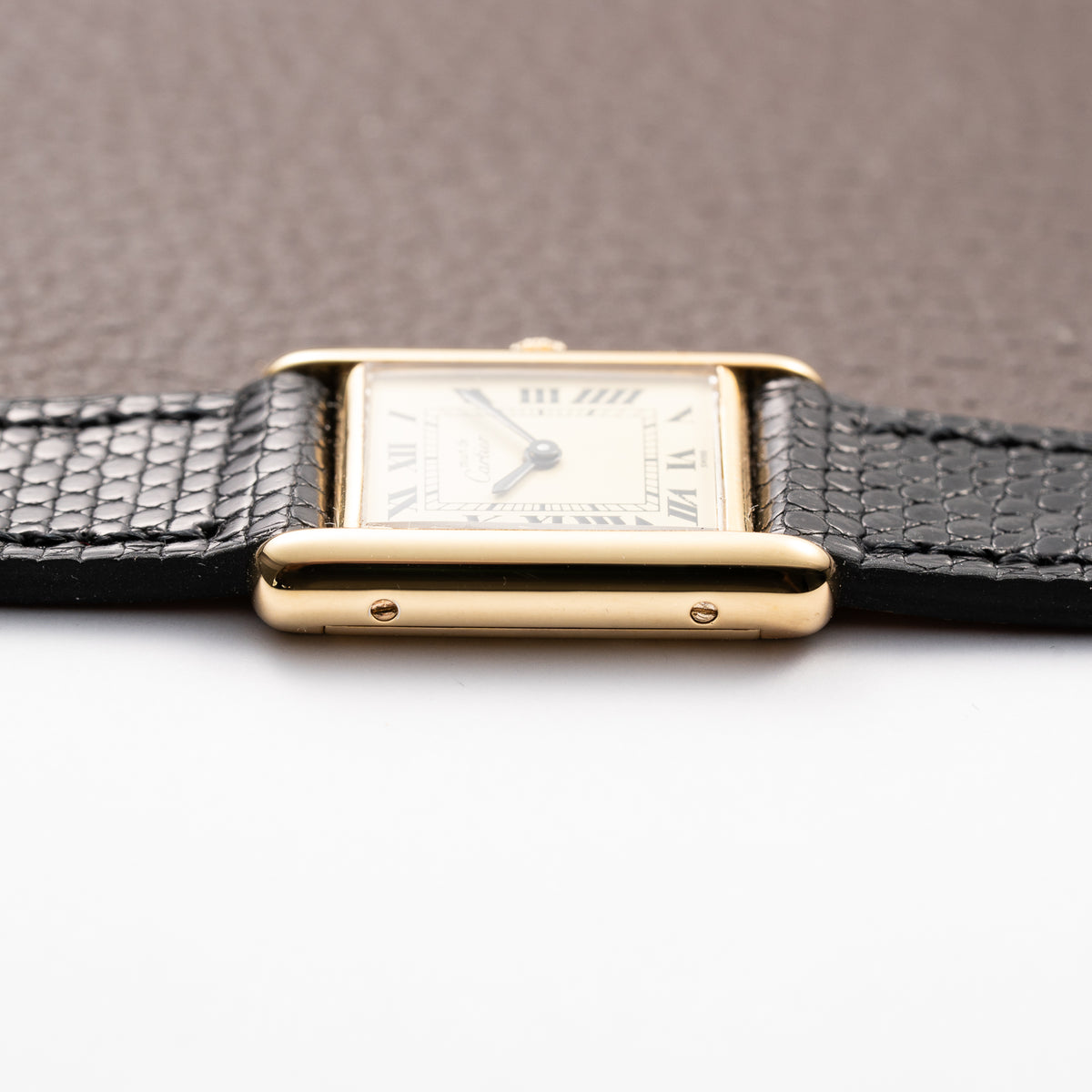 Cartier Tank Must de Vermeil Lemon Roman Dial PM Full Set from 1980