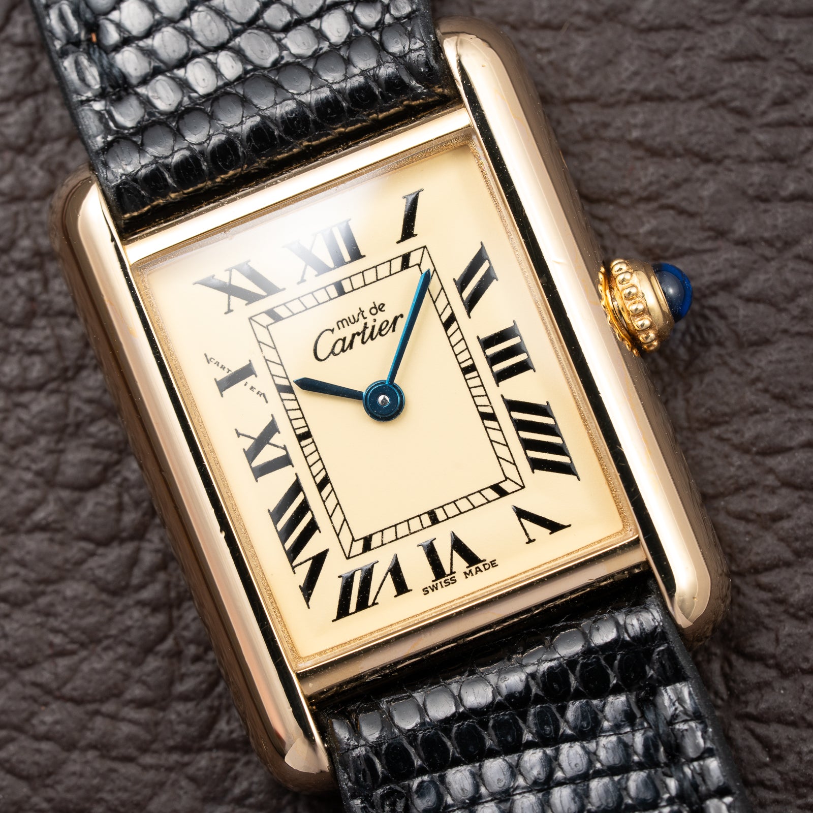 Cartier Tank Must de “Lemon” Roman Dial PM Vermeil PM Ref. 2415 from 1990s