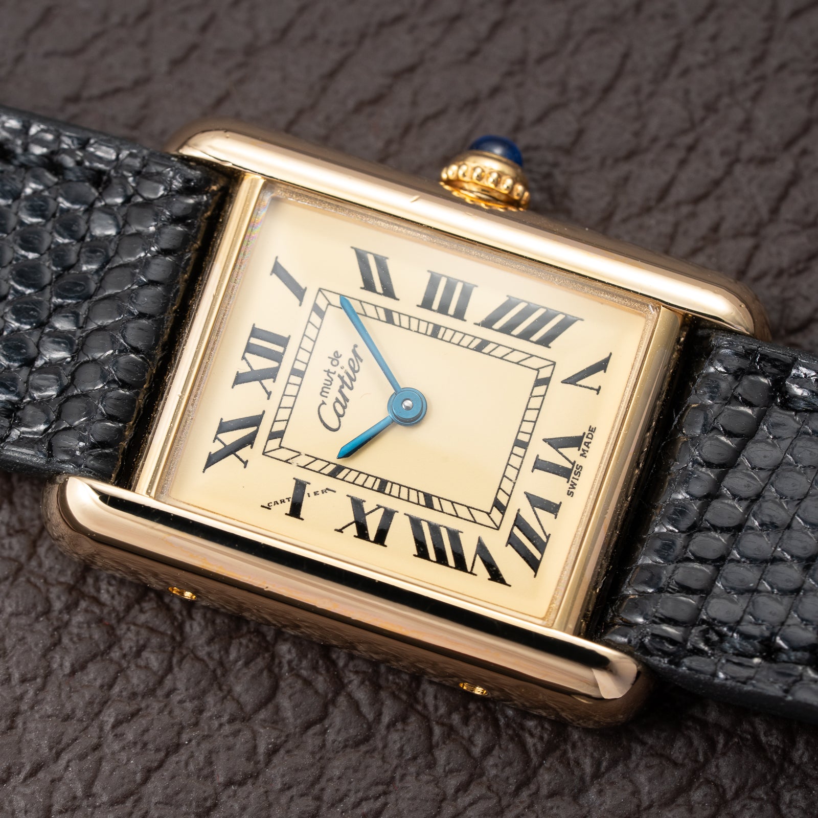 Cartier Tank Must de “Lemon” Roman Dial PM Vermeil PM Ref. 2415 from 1990s