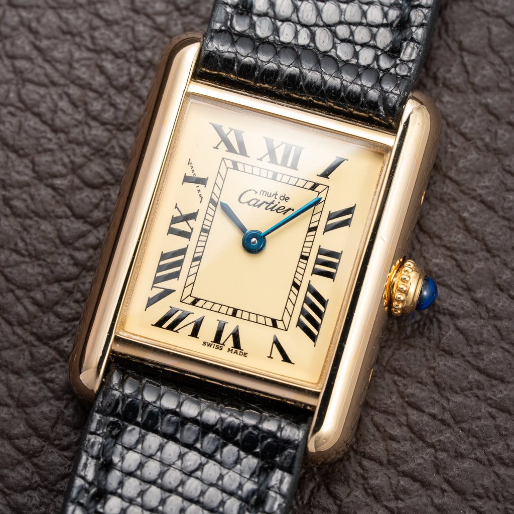 Cartier Tank Must de “Lemon” Roman Dial PM Vermeil PM Ref. 2415 from 1990s
