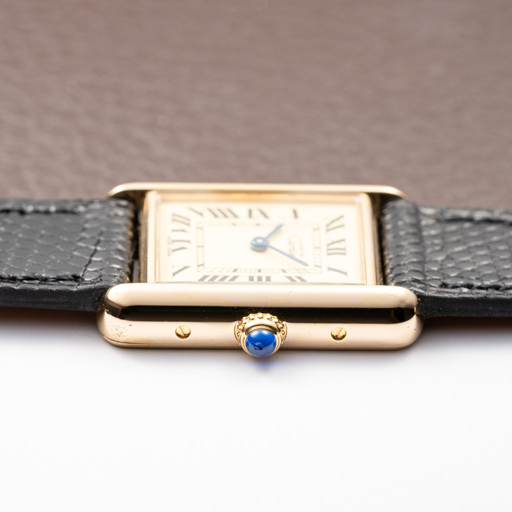 Cartier Tank Must de “Lemon” Roman Dial PM Vermeil PM Ref. 2415 from 1990s