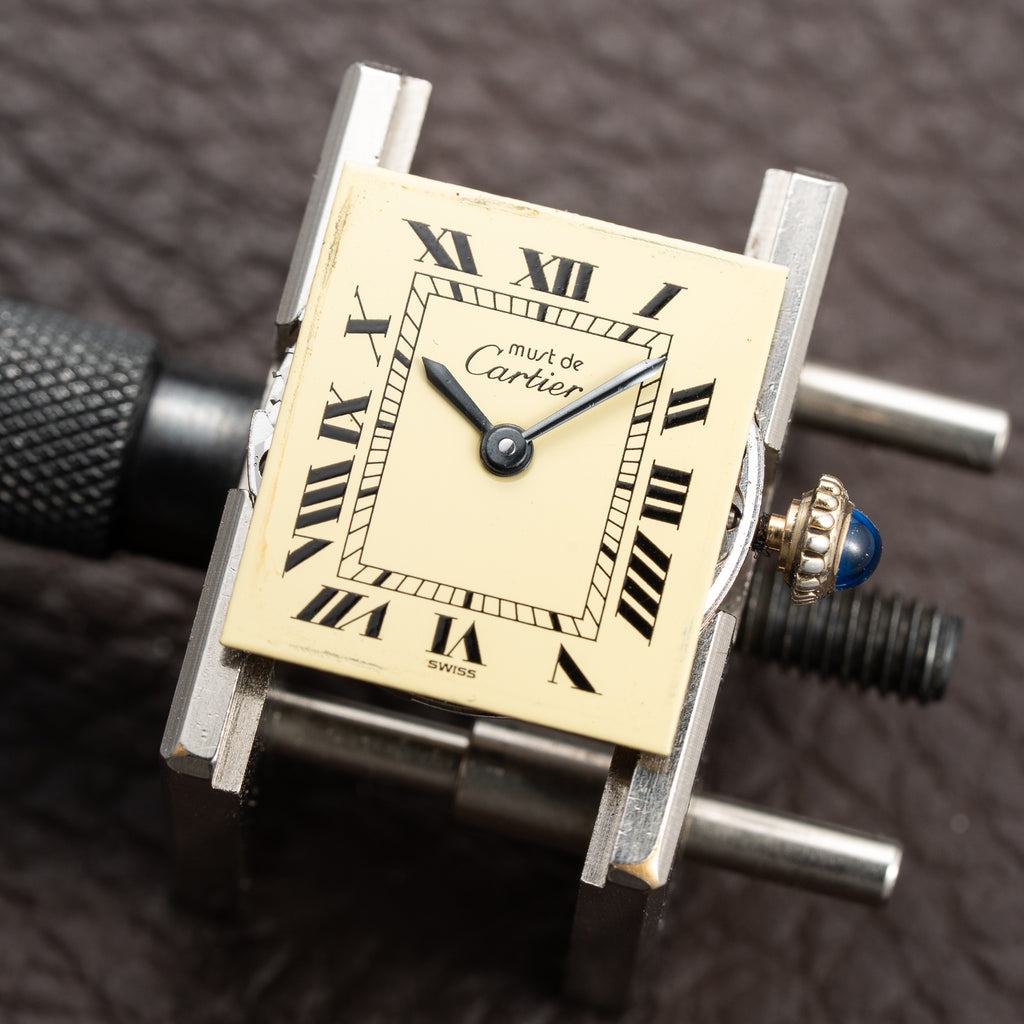 Cartier Tank Must de Vermeil Lemon Roman Dial PM from 1980s
