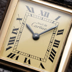 Cartier Tank Must de Vermeil Lemon Roman Dial PM from 1980s