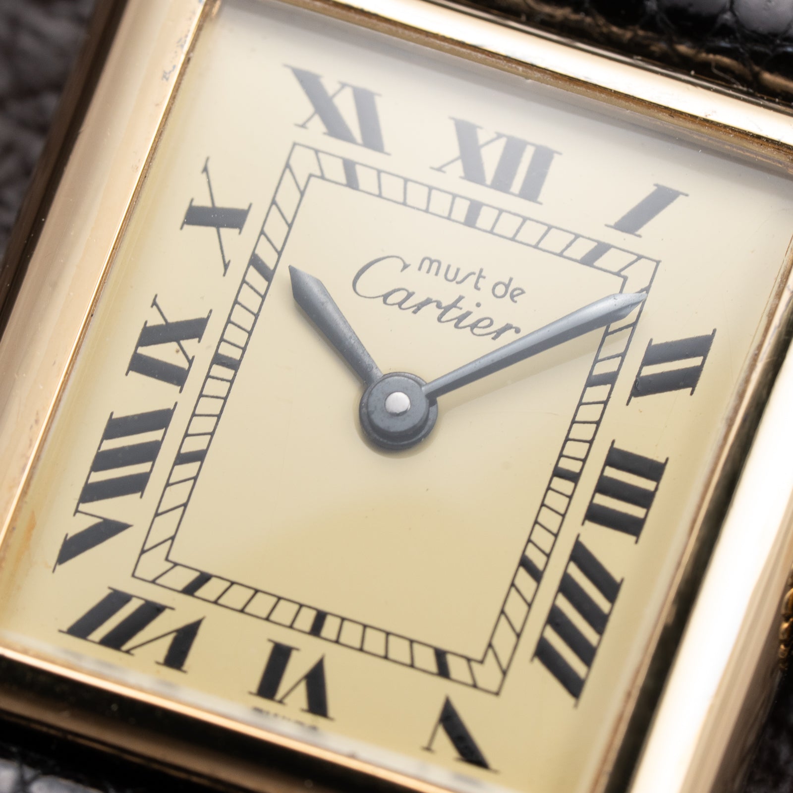 Cartier Tank Must de Vermeil Lemon Roman Dial PM from 1980s