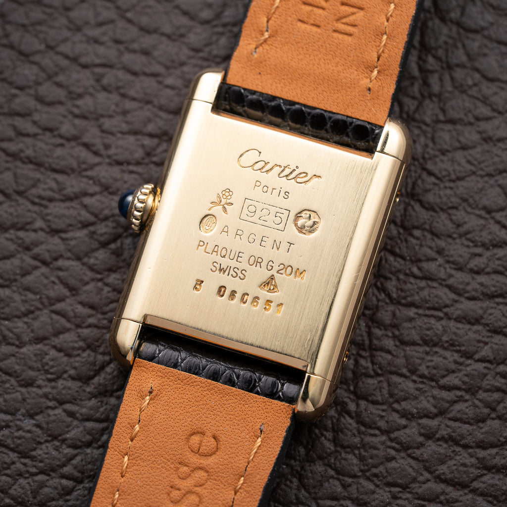 Cartier Tank Must de Vermeil Lemon Roman Dial PM from 1980s