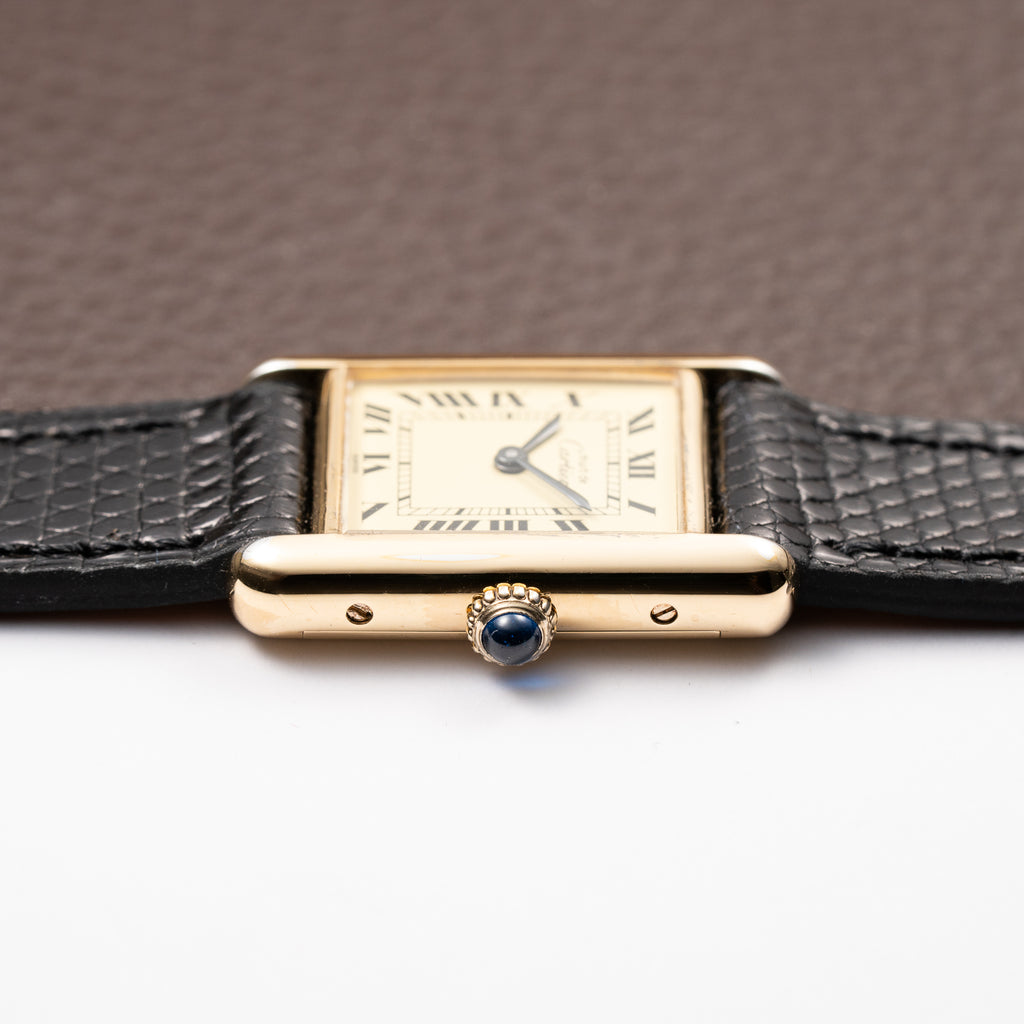 Cartier Tank Must de Vermeil Lemon Roman Dial PM from 1980s