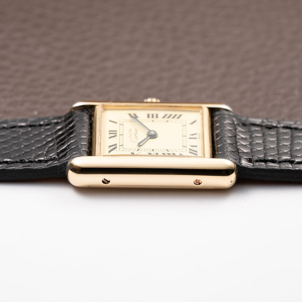 Cartier Tank Must de Vermeil Lemon Roman Dial PM from 1980s