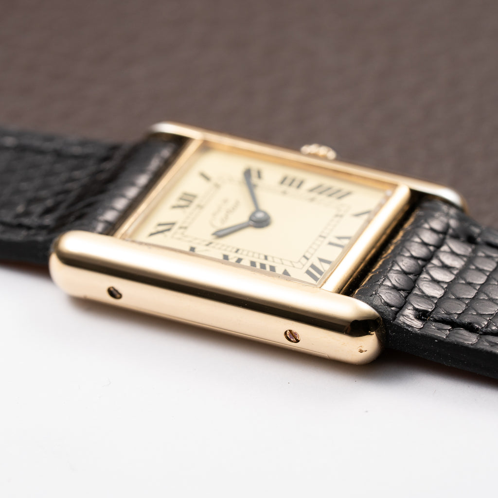 Cartier Tank Must de Vermeil Lemon Roman Dial PM from 1980s