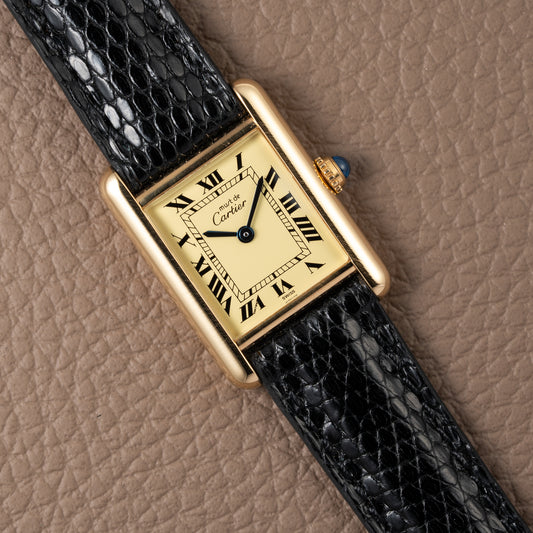Cartier Must de Tank Vermeil Lemon Roman Dial Reference 5057001