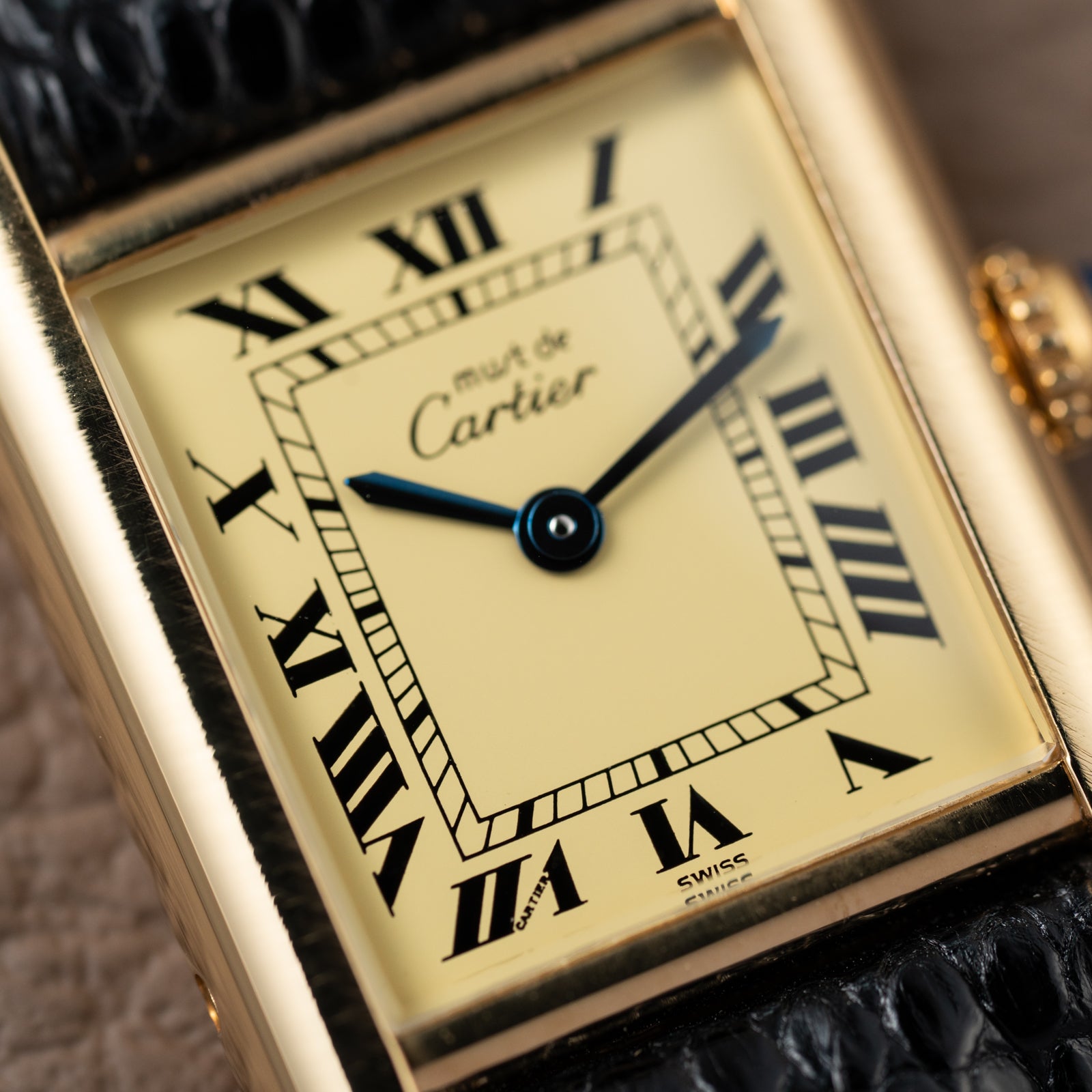 Cartier Must de Tank Vermeil Lemon Roman Dial Reference 5057001