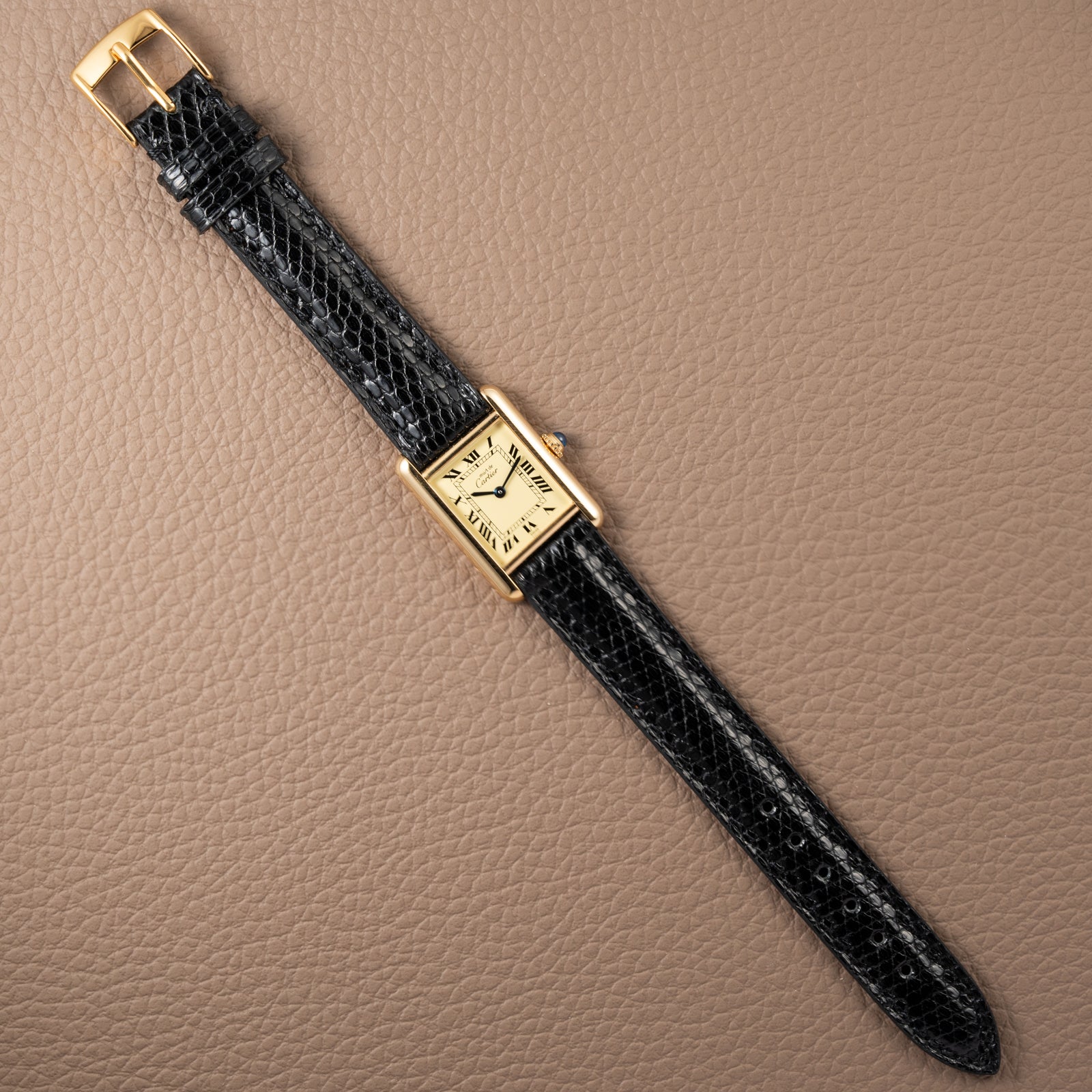 Cartier Must de Tank Vermeil Lemon Roman Dial Reference 5057001
