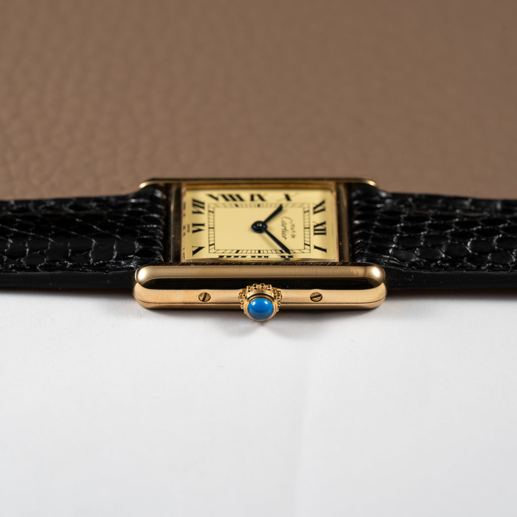 Cartier Must de Tank Vermeil Lemon Roman Dial Reference 5057001