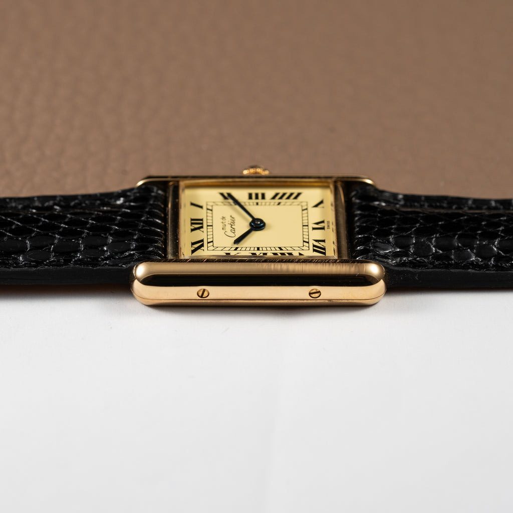 Cartier Must de Tank Vermeil Lemon Roman Dial Reference 5057001