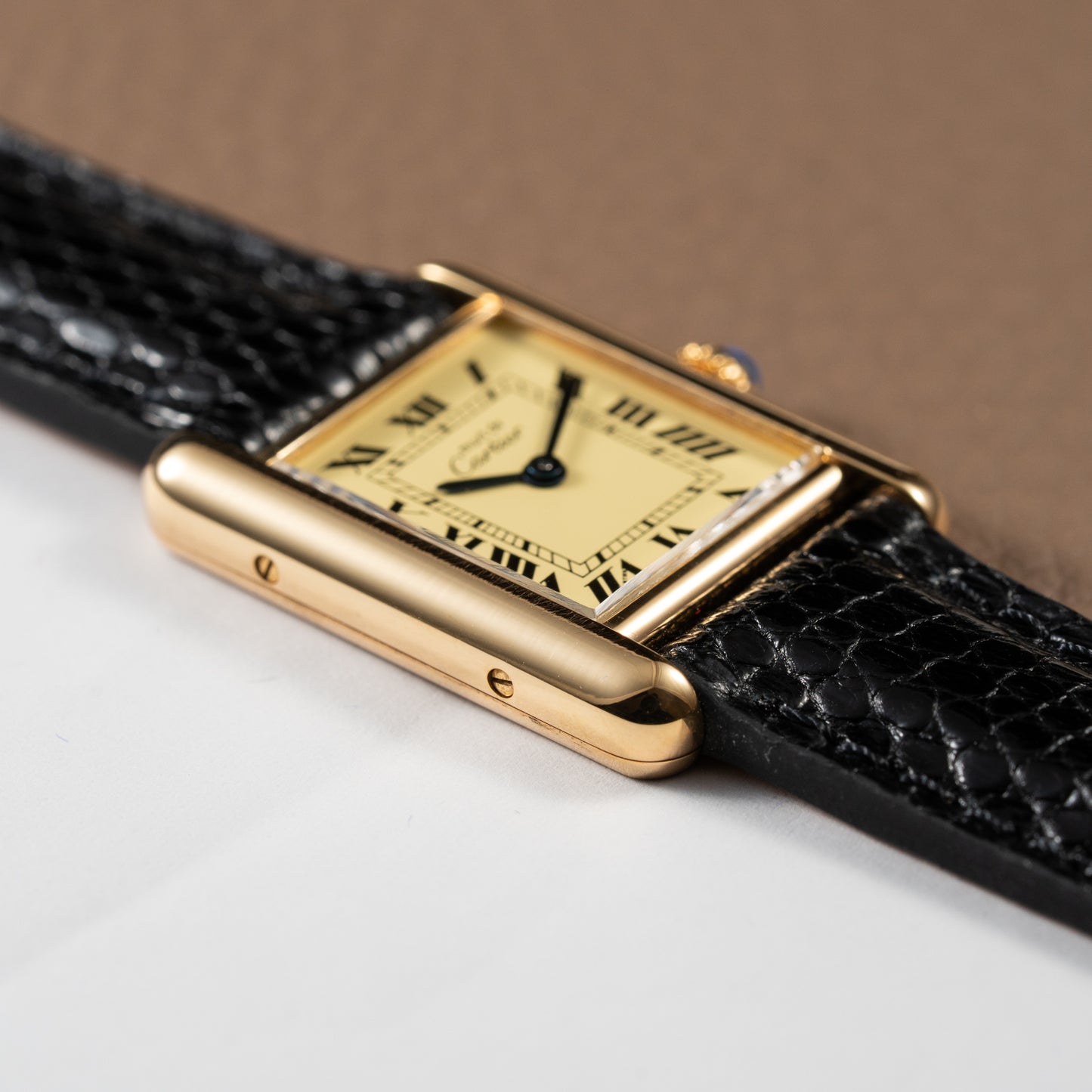 Cartier Must de Tank Vermeil Lemon Roman Dial Reference 5057001