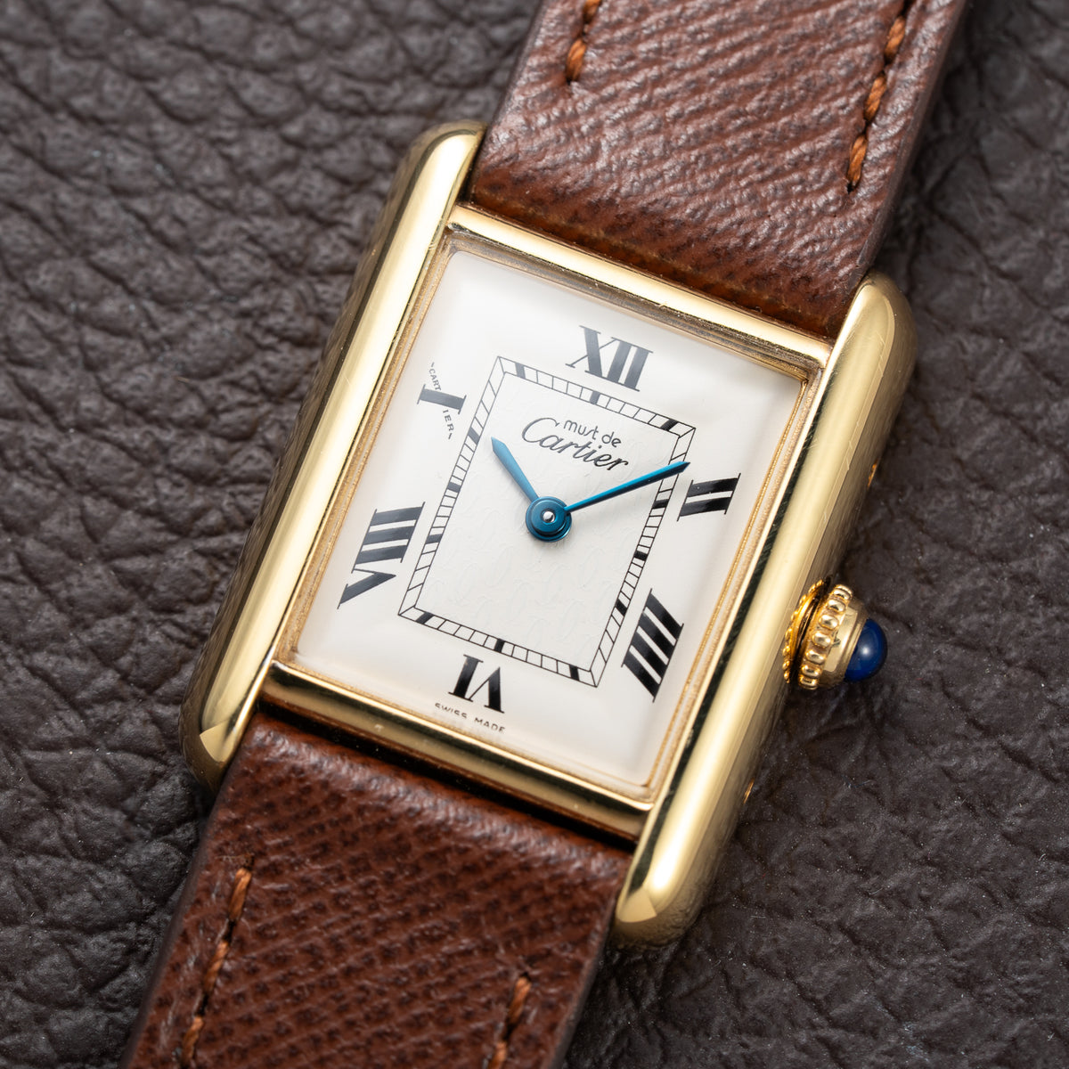Cartier Tank Must de Vermeil White Roman Dial PM Quartz Ref. 2415 From 2000s
