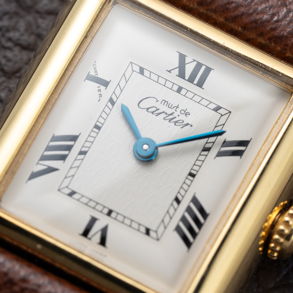 Cartier Tank Must de Vermeil White Roman Dial PM Quartz Ref. 2415 From 2000s