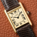 Cartier Tank Vermeil Roman Lemon Dial PM