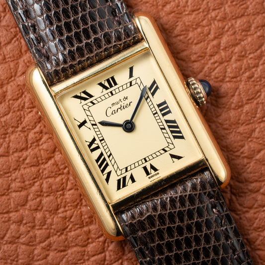 Cartier Tank Vermeil Roman Lemon Dial PM