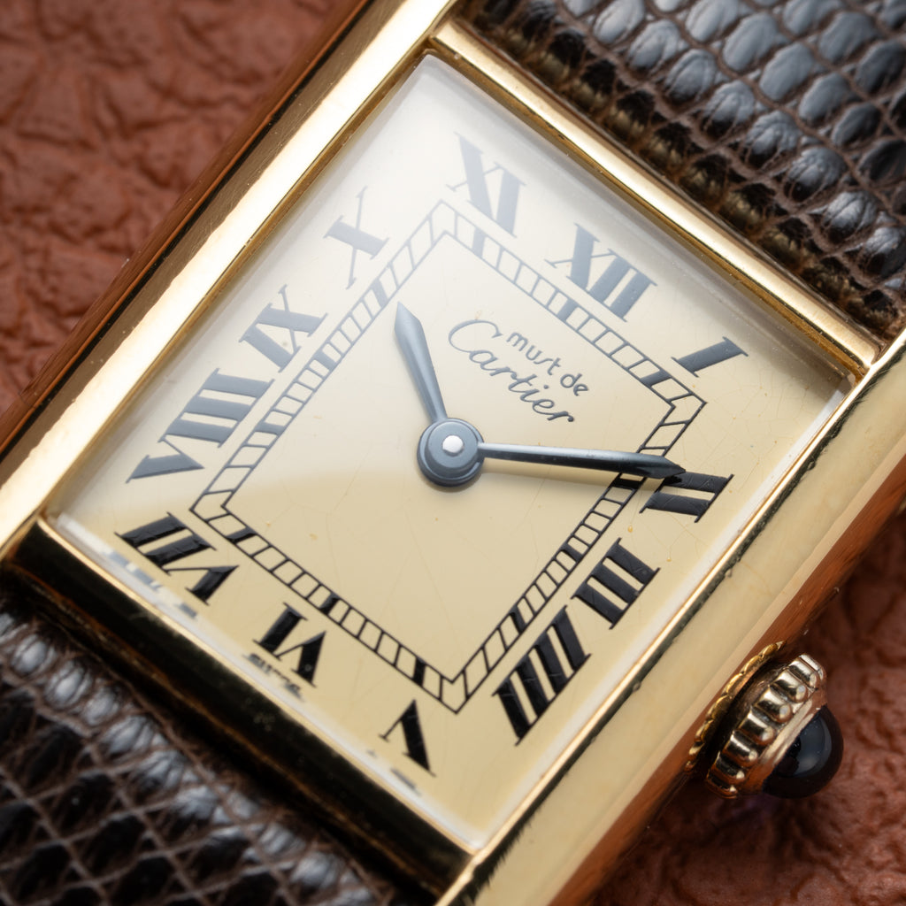 Cartier Tank Vermeil Roman Lemon Dial PM