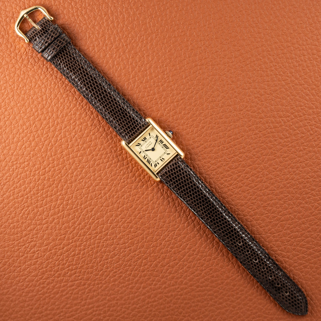 Cartier Tank Vermeil Roman Lemon Dial PM