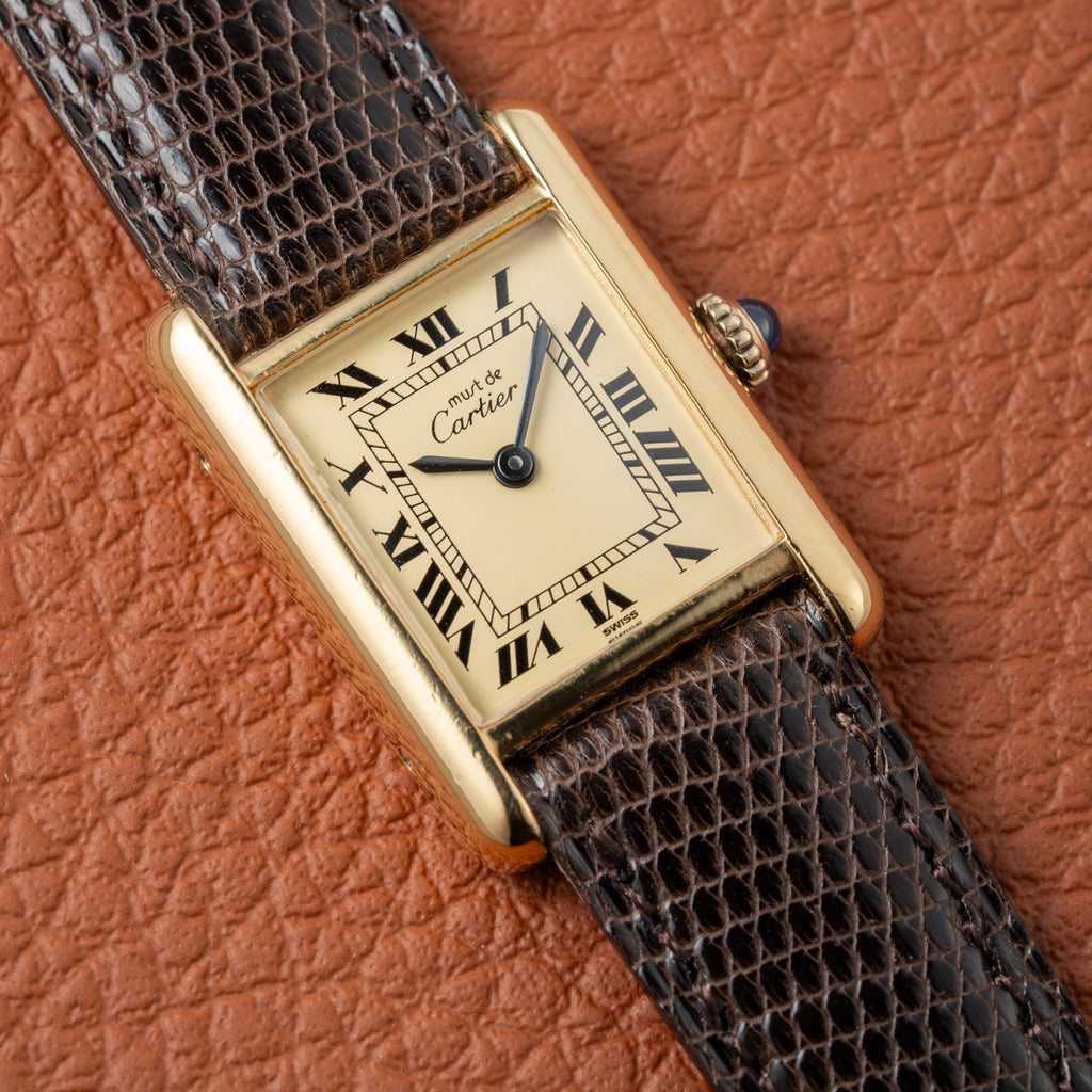 Cartier Tank Vermeil Roman Lemon Dial PM