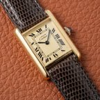 Cartier Tank Vermeil Roman Lemon Dial PM
