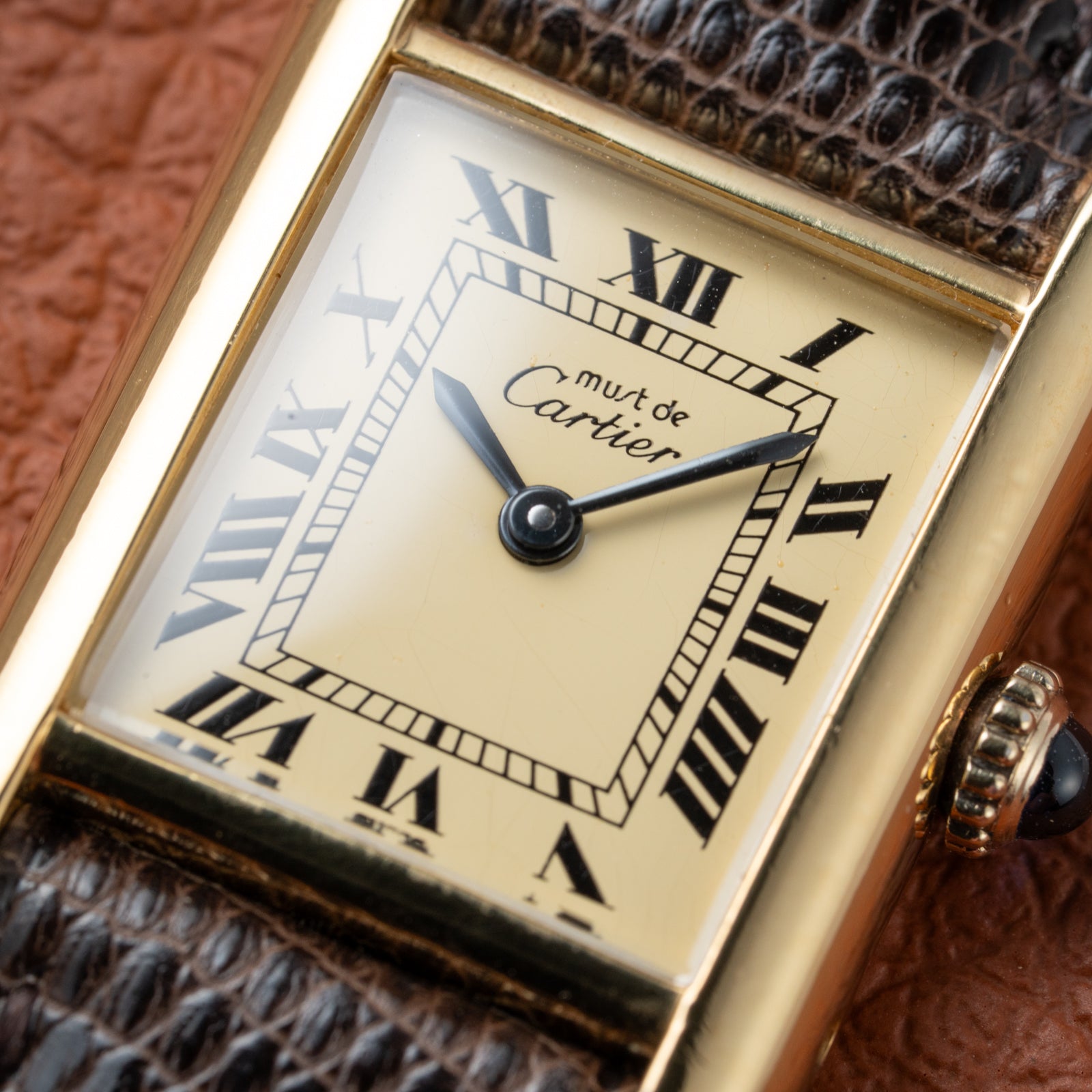 Cartier Tank Vermeil Roman Lemon Dial PM