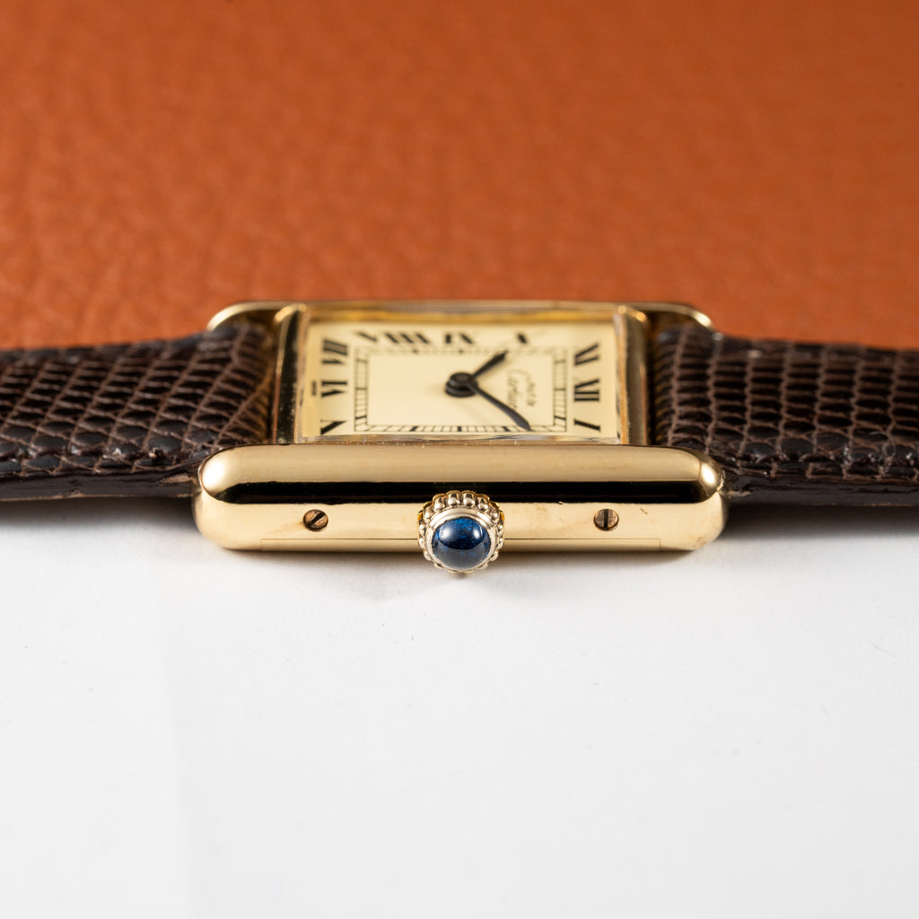 Cartier Tank Vermeil Roman Lemon Dial PM