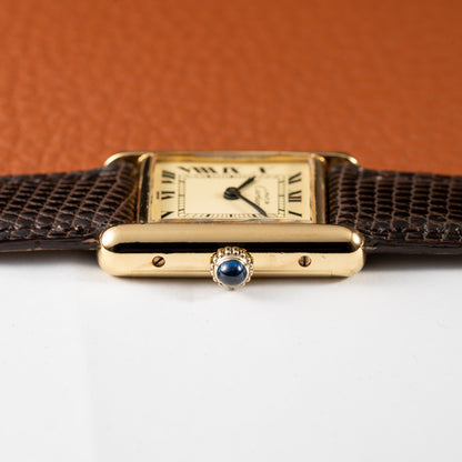 Cartier Tank Vermeil Roman Lemon Dial PM