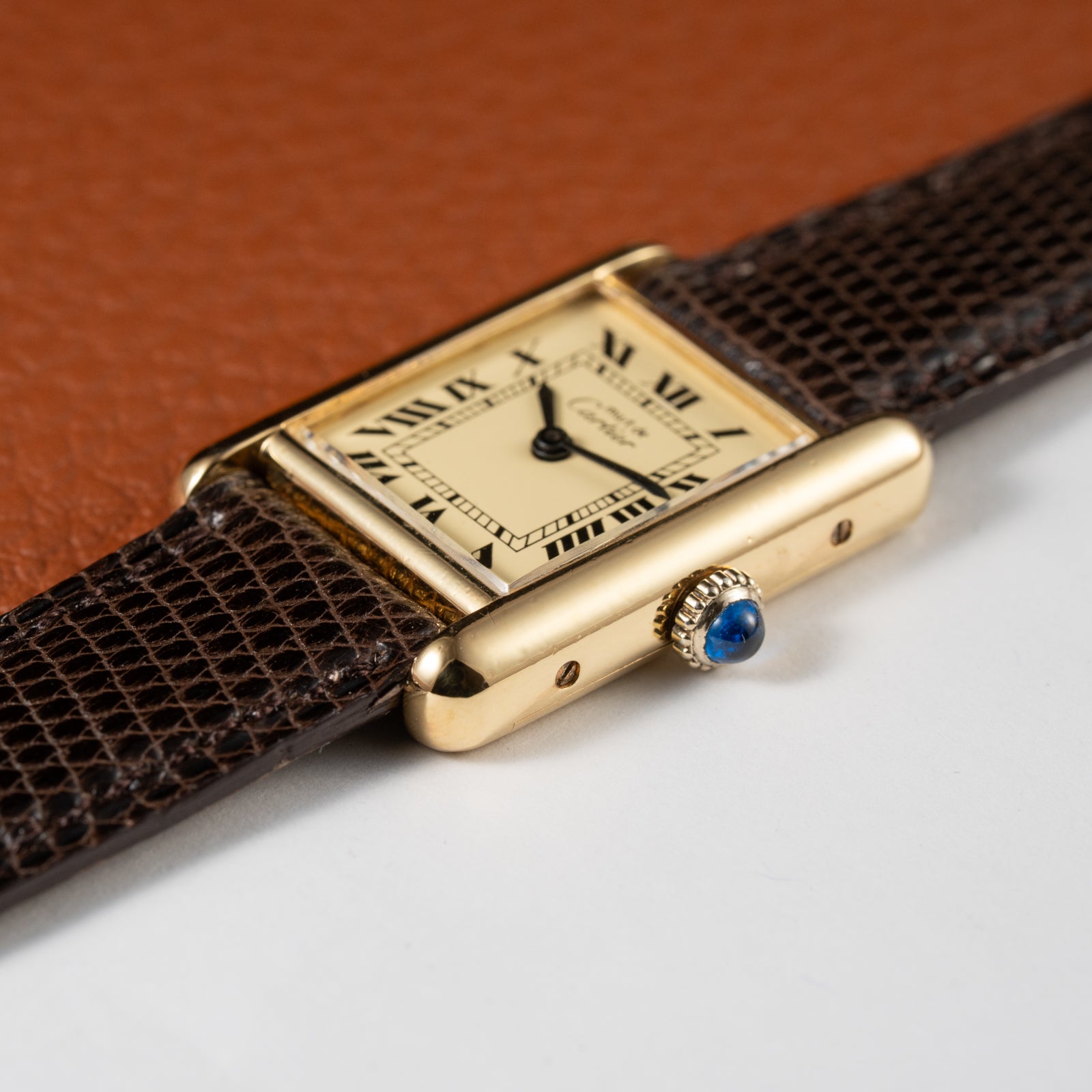 Cartier Tank Vermeil Roman Lemon Dial PM