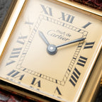 Cartier Tank Must de Roman Lemon Dial Vermeil PM 1980s