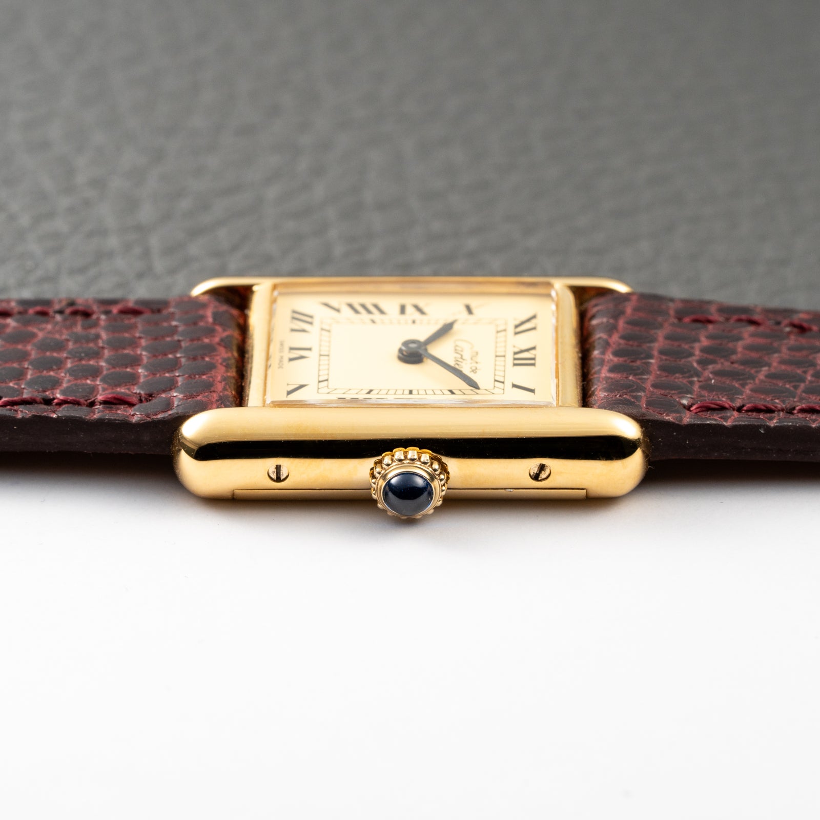 Cartier Tank Must de Roman Lemon Dial Vermeil PM 1980s