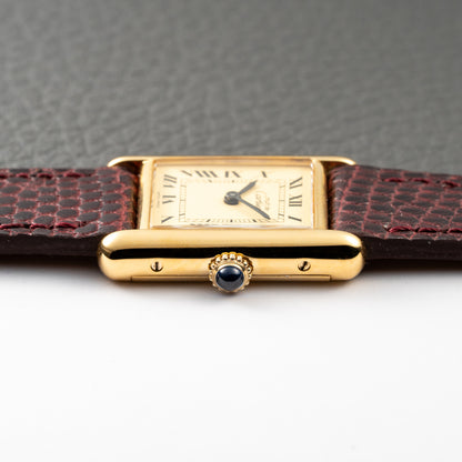 Cartier Tank Must de Roman Lemon Dial Vermeil PM 1980s