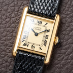 Cartier Tank Must de Roman Lemon Dial Vermeil PM 1980s