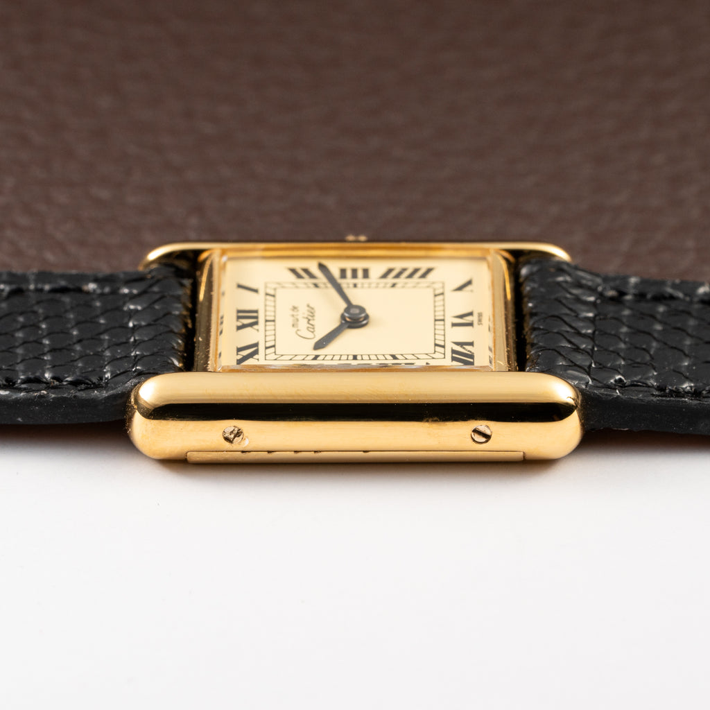 Cartier Tank Must de Roman Lemon Dial Vermeil PM 1980s