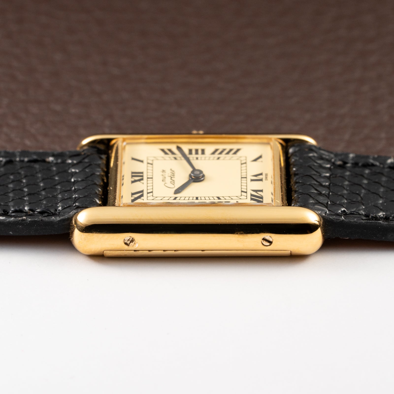 Cartier Tank Must de Roman Lemon Dial Vermeil PM 1980s