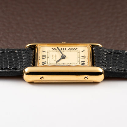 Cartier Tank Must de Roman Lemon Dial Vermeil PM 1980s