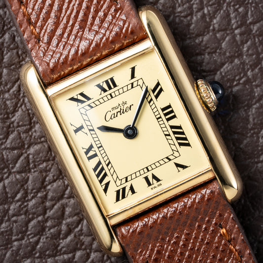 Cartier Tank Vermeil Roman Lemon Dial PM
